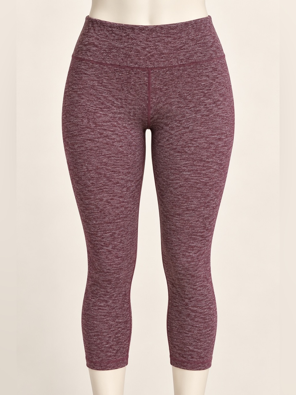 Scorpio Sol Womens M Burgundy Heather High Rise Capri Crop Yoga Leggings